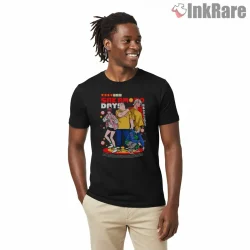Sakamoto Days Action Squad Colorful Anime Shirt on black short sleeve shirt for men graphic tee
