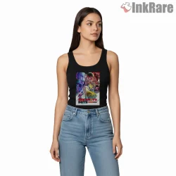 Sakamoto Days Full Cast Dynamic Poster Anime Shirt on black tank top for women graphic tee