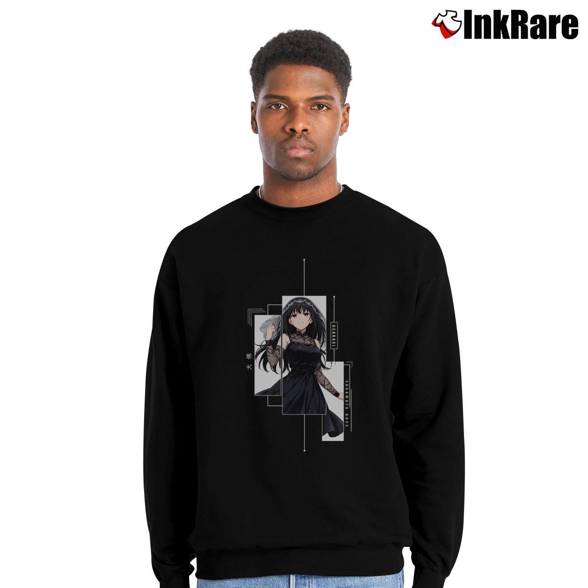 Men’s Sakamoto Days Osaragi Crewneck Sweatshirt in black | Cozy Fabric, Clean Style