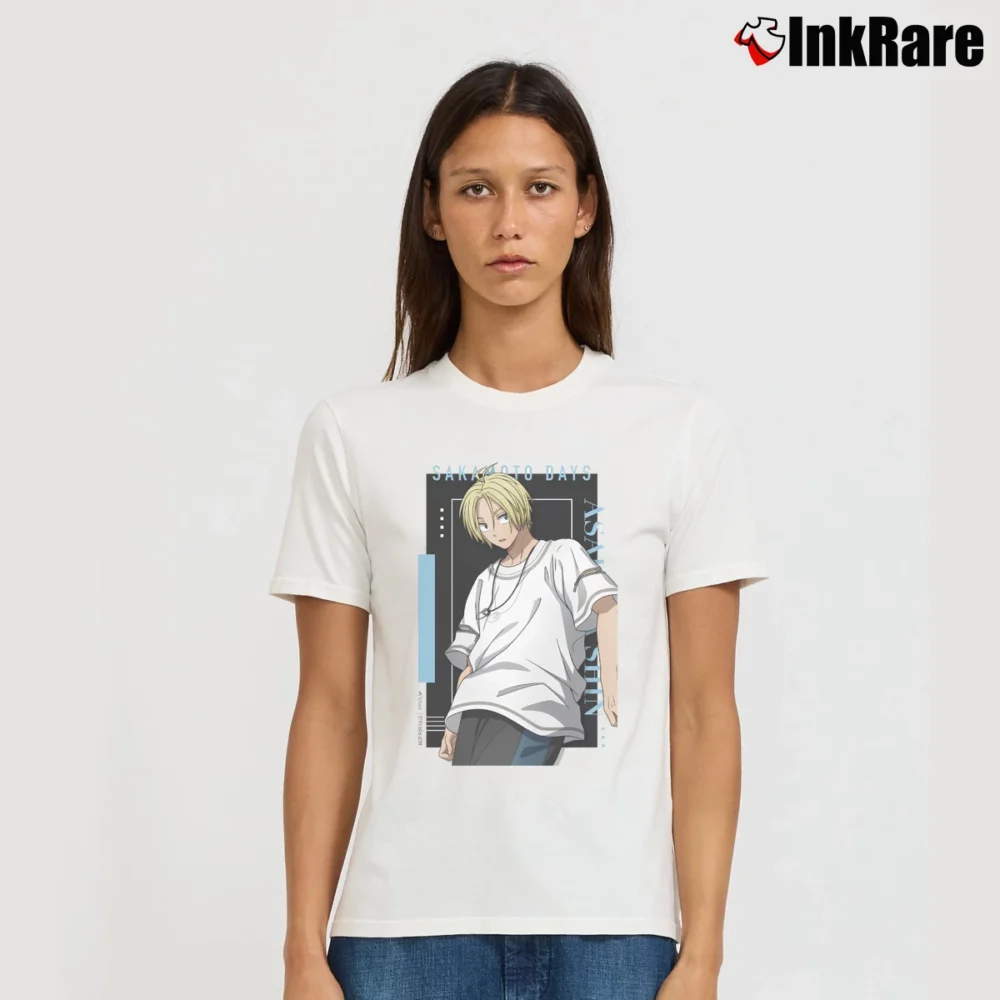 Women’s Sakamoto Days Shin Asakura T-Shirt in white | Soft, Flattering Fit