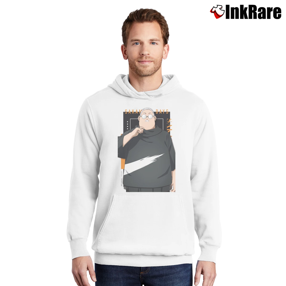 Men’s Sakamoto Days Taro Sakamoto Pullover Hoodie in white | Cozy, Durable, Modern Fit