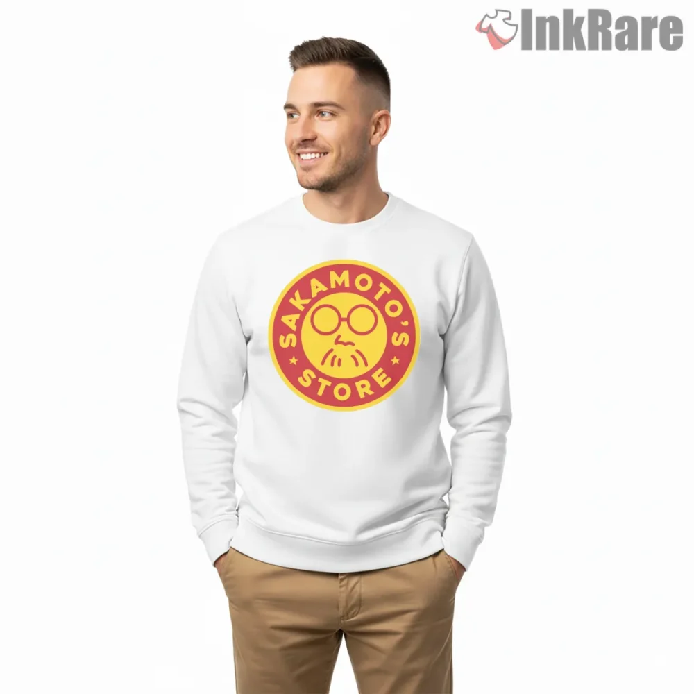 Sakamoto Store Vintage Logo Circle Anime Shirt on graphic shirt for men graphic tee