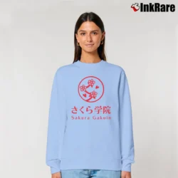 Women’s Sakura Gakuin Visual Kei Music Relaxed Sweatshirt in light blue | Soft, Laid-Back Vibe
