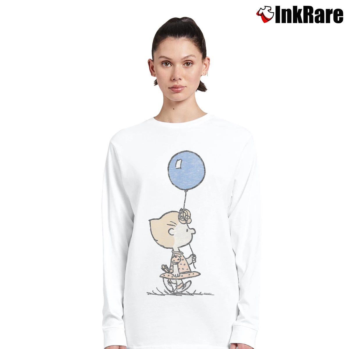 Women’s Sally Brown Holding Balloon Long-Sleeve Top in white | Sleek, Versatile, All-Season