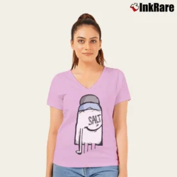 Women’s Salt Desert Adidas Yeezy Matching V-Neck Tee in light pink | Chic Neckline, Soft Texture