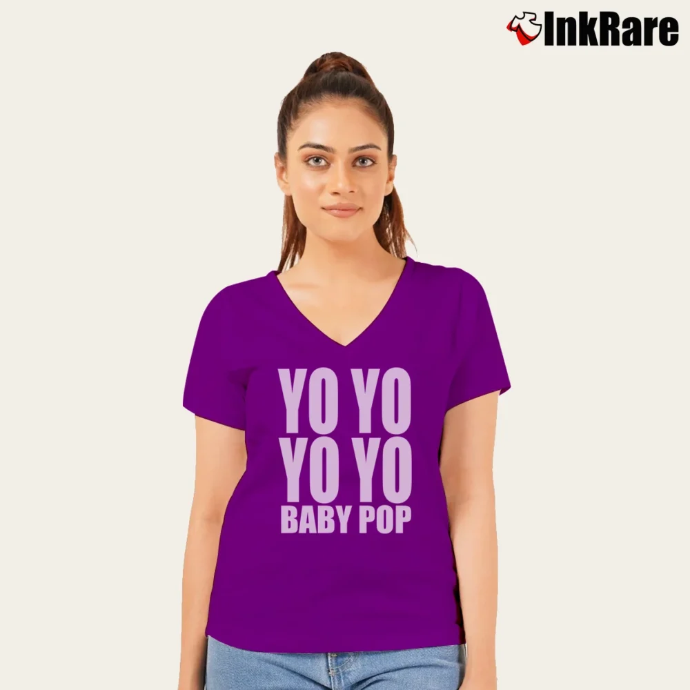 Women’s Salt N Pepa Push It V-Neck Tee in purple | Chic Neckline, Soft Texture