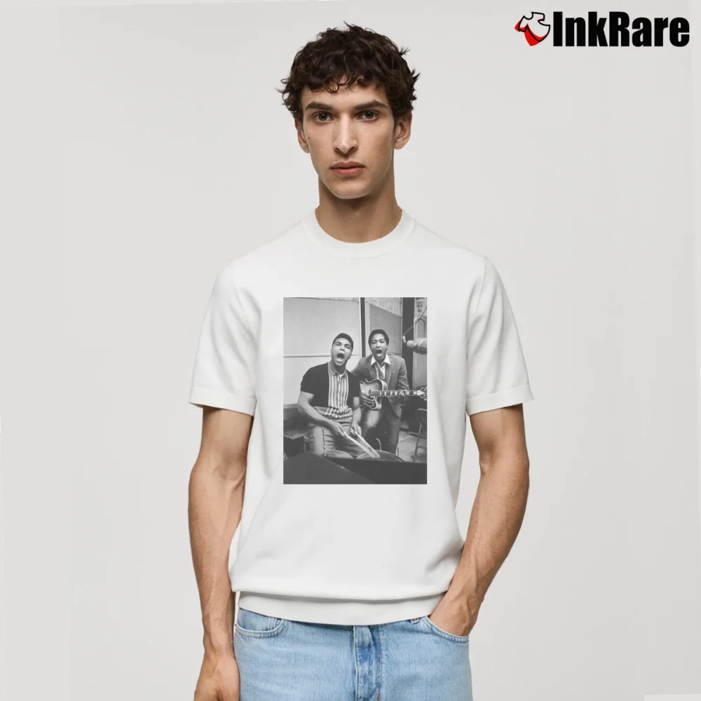 Men’s Sam Cooke With Muhammad Ali Tribute Classic T-Shirt in white | Soft, Breathable Everyday Wear