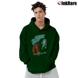 Men’s Sam Kinison Out Of Control Tour 80s Pullover Hoodie in forest green | Cozy, Durable, Modern Fit