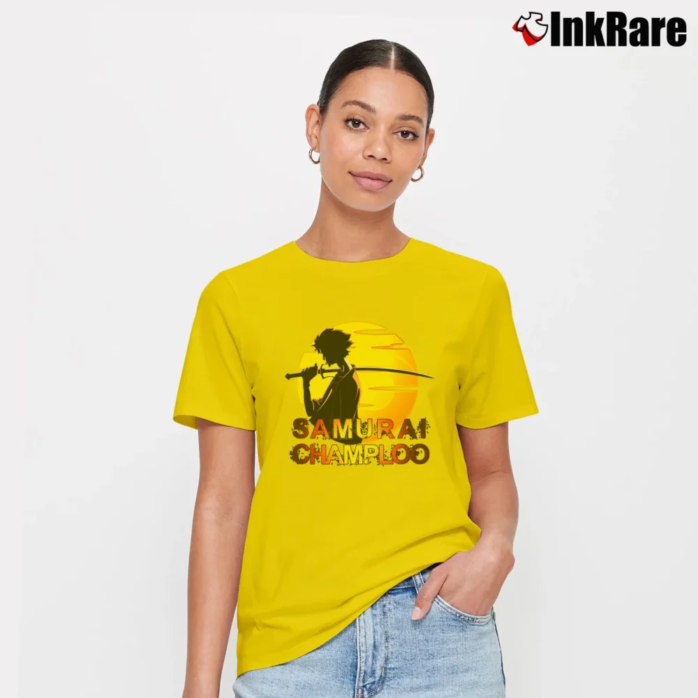 Women’s Samurai Champloo Nujabes Anime Tribute Signature T-Shirt in yellow | Soft, Flattering Fit