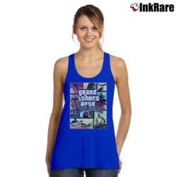 Women’s San Andreas Poster Gaming Graphic Tank Top in royal blue | Lightweight, Movement-Friendly