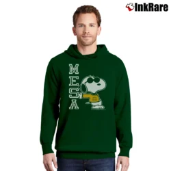 Men’s San Diego Mesa College Snoopy Charlie Brown Pullover Hoodie in forest green | Cozy, Durable, Modern Fit