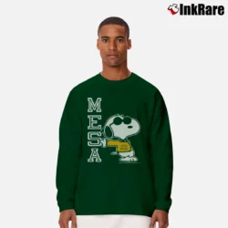 Men’s San Diego Mesa College Snoopy Charlie Brown Long-Sleeve Shirt in forest green | Sleek, Lightweight, Year-Round Wear