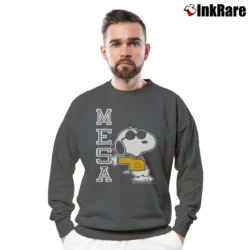Men’s San Diego Mesa College Snoopy Charlie Brown Crewneck Sweatshirt in charcoal | Cozy Fabric, Clean Style
