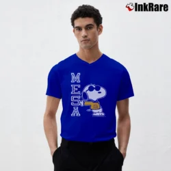 Men’s San Diego Mesa College Snoopy Charlie Brown V-Neck Tee in royal blue | Sharp, Breathable, Everyday Staple