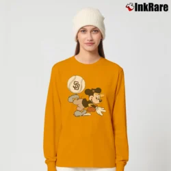 Women’s San Diego Padres Mickey Mouse Baseball Fan Long-Sleeve Top in orange | Sleek, Versatile, All-Season