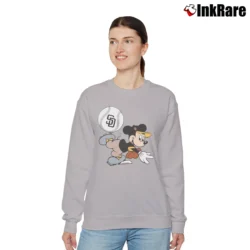 Women’s San Diego Padres Mickey Mouse Baseball Fan Relaxed Sweatshirt in sport grey | Soft, Laid-Back Vibe