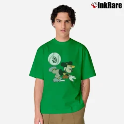 Men’s San Diego Padres Mickey Mouse Baseball Fan Classic T-Shirt in irish green | Soft, Breathable Everyday Wear