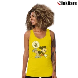Women’s San Diego Padres Mickey Mouse Baseball Fan Tank Top in yellow | Lightweight, Movement-Friendly