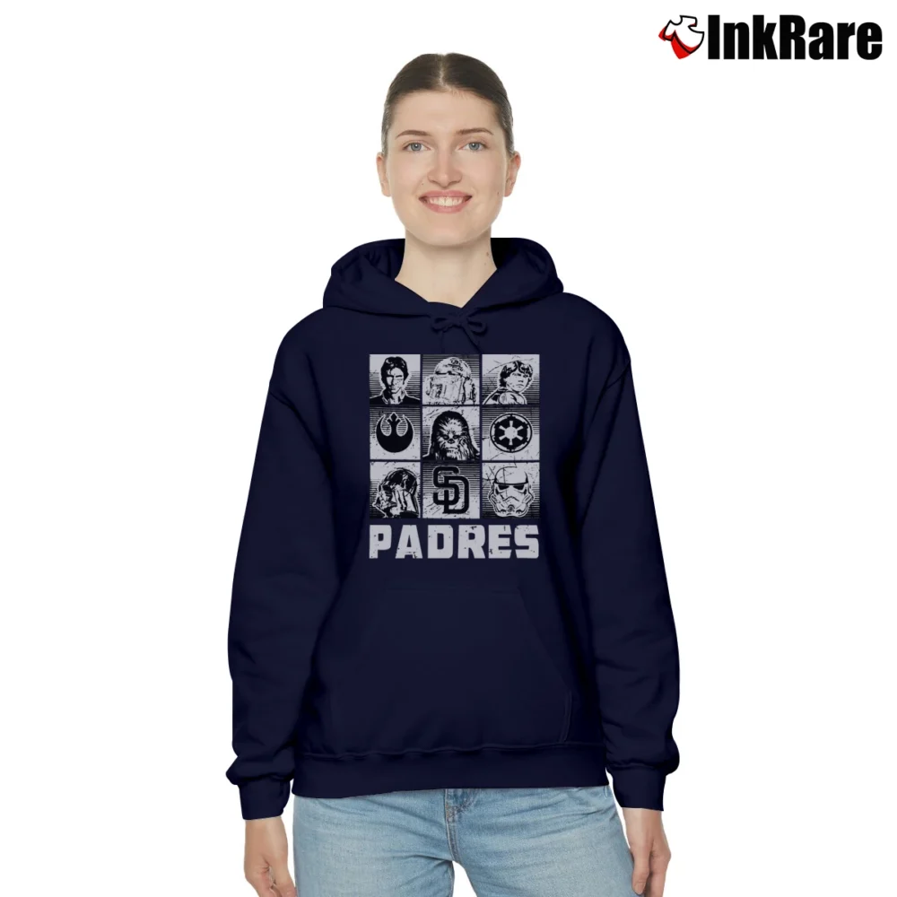 Women’s San Diego Padres Star Wars Heroes And Villains Cozy Hoodie in navy | Warm, Structured, Stylish