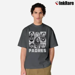 Men’s San Diego Padres Star Wars Heroes And Villains Classic T-Shirt in charcoal | Soft, Breathable Everyday Wear