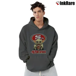 Men’s San Francisco 49ers Baby Yoda Star Wars Football Pullover Hoodie in charcoal | Cozy, Durable, Modern Fit