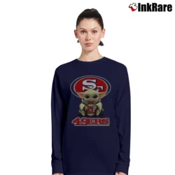 Women’s San Francisco 49ers Baby Yoda Star Wars Football Long-Sleeve Top in navy | Sleek, Versatile, All-Season