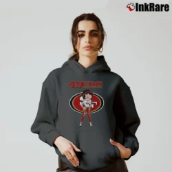 Women’s San Francisco 49ers Betty Boop Light Skin NFL Cozy Hoodie in charcoal | Warm, Structured, Stylish