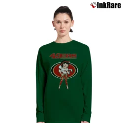 Women’s San Francisco 49ers Betty Boop Light Skin NFL Long-Sleeve Top in forest green | Sleek, Versatile, All-Season