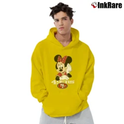 Men’s San Francisco 49ers Football Mimi Mouse Disney Pullover Hoodie in yellow | Cozy, Durable, Modern Fit