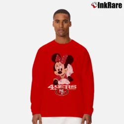 Men’s San Francisco 49ers Football Mimi Mouse Disney Long-Sleeve Shirt in red | Sleek, Lightweight, Year-Round Wear