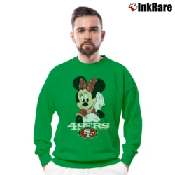 Men’s San Francisco 49ers Football Mimi Mouse Disney Crewneck Sweatshirt in irish green | Cozy Fabric, Clean Style