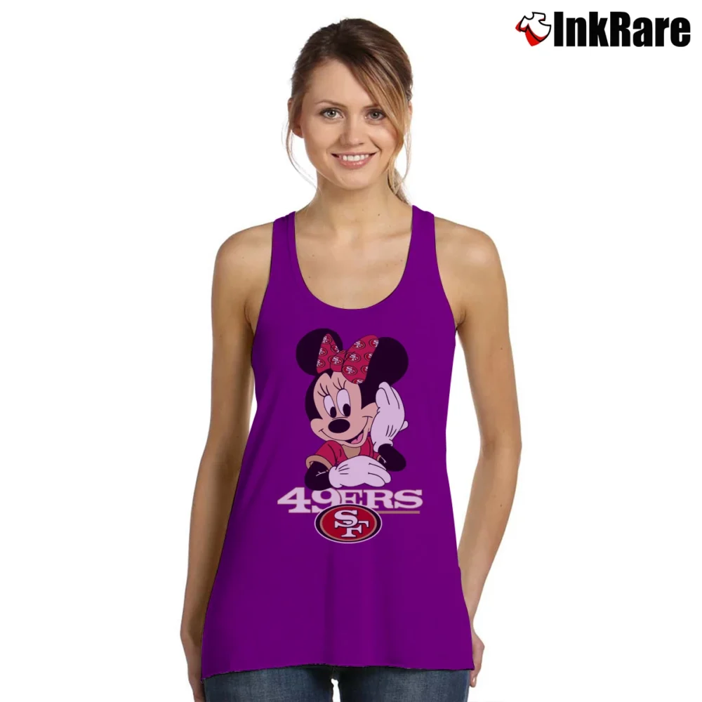 Women’s San Francisco 49ers Football Mimi Mouse Disney Tank Top in purple | Lightweight, Movement-Friendly