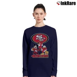 Women’s San Francisco 49ers Mickey Donald Goofy Football Long-Sleeve Top in navy | Sleek, Versatile, All-Season