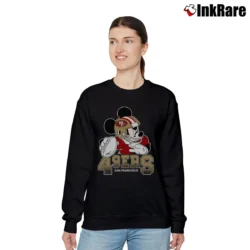Women’s San Francisco 49ers Mickey Mouse NFL Football Relaxed Sweatshirt in black | Soft, Laid-Back Vibe
