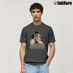 Men’s San Francisco 49ers Mickey Mouse NFL Football Classic T-Shirt in charcoal | Soft, Breathable Everyday Wear
