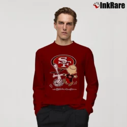 Men’s San Francisco 49ers Snoopy And Charlie Brown Long-Sleeve Shirt in maroon | Sleek, Lightweight, Year-Round Wear