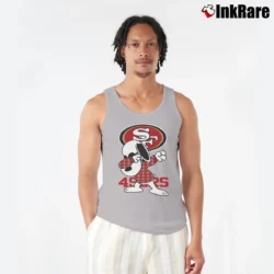 Men’s San Francisco 49ers Snoopy Dabbing Tank Top in sport grey | Breathable, Active-Friendly Design