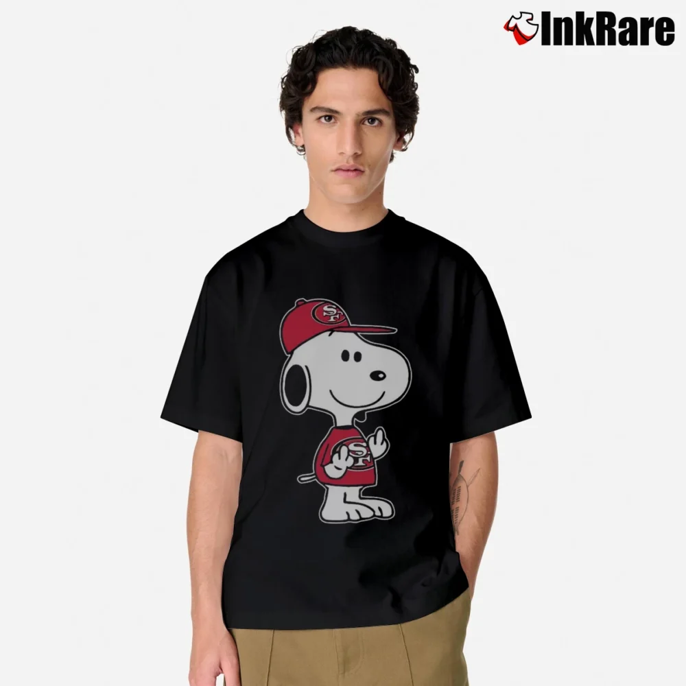 Men’s San Francisco 49ers Snoopy Double Middle Fingers Fck You Classic T-Shirt in black | Soft, Breathable Everyday Wear