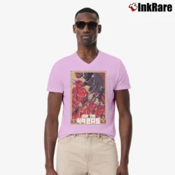 Men’s San Francisco 49ers Stormtrooper Army Star Wars Join The 49ers V-Neck Tee in light pink | Sharp, Breathable, Everyday Staple