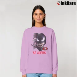 Women’s San Francisco 49ers Venom Marvel NFL Fan Relaxed Sweatshirt in light pink | Soft, Laid-Back Vibe