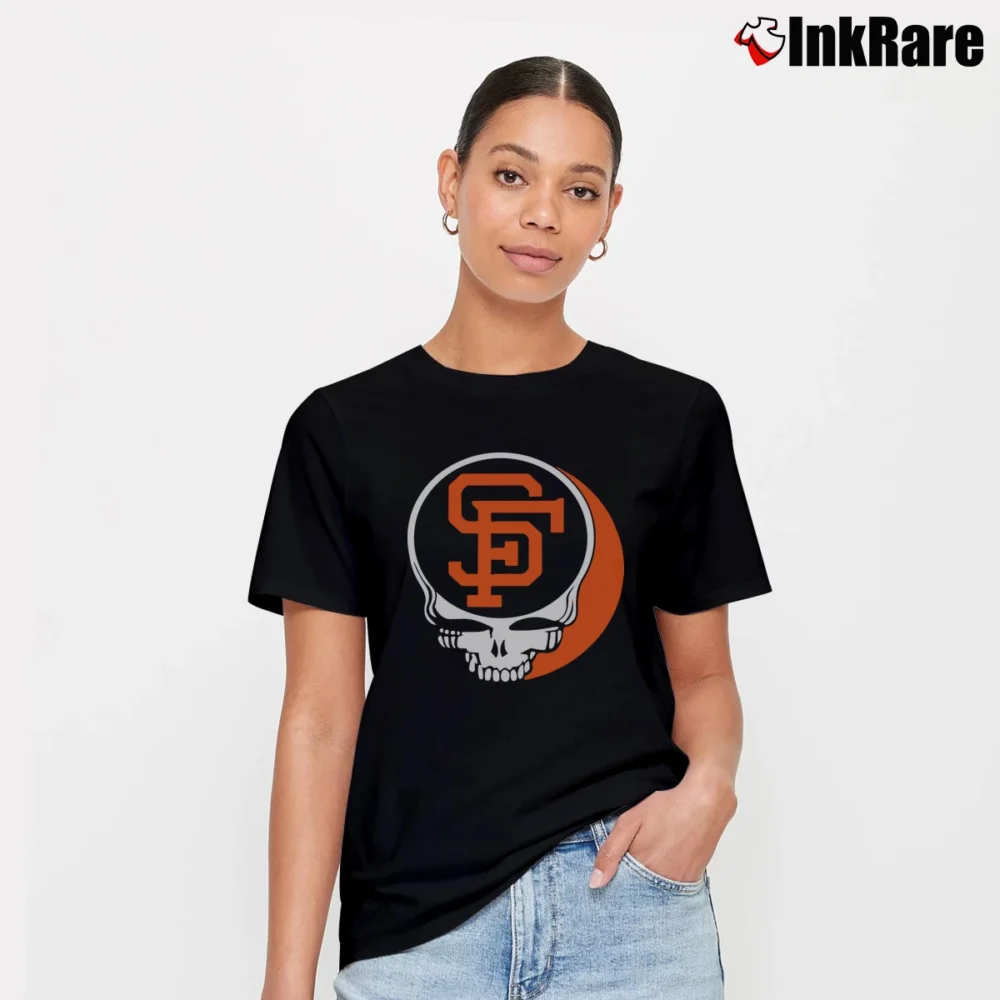 Women’s San Francisco Giants Grateful Dead Baseball MLB Mashup Signature T-Shirt in black | Soft, Flattering Fit