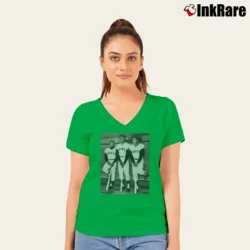 Women’s San Francisco Giants Willie Mays Willie McCovey Orlando Cepeda V-Neck Tee in irish green | Chic Neckline, Soft Texture