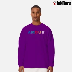Men’s Sandro Amour Fleece Graphic Long-Sleeve Shirt in purple | Sleek, Lightweight, Year-Round Wear