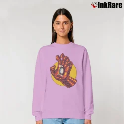 Women’s Santa Cruz Iron Man Marvel Skateboard Graphic Relaxed Sweatshirt in light pink | Soft, Laid-Back Vibe