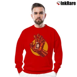 Men’s Santa Cruz Iron Man Marvel Skateboard Graphic Crewneck Sweatshirt in red | Cozy Fabric, Clean Style