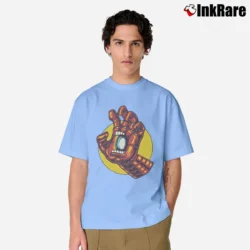 Men’s Santa Cruz Iron Man Marvel Skateboard Graphic Classic T-Shirt in light blue | Soft, Breathable Everyday Wear