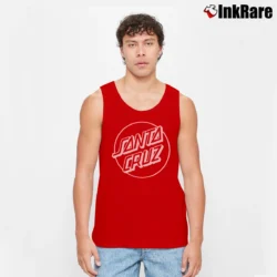 Men’s Santa Cruz Opus Dot Skateboarding Tank Top in red | Breathable, Active-Friendly Design