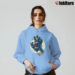 Women’s Santa Cruz Punisher Marvel Skateboard Graphic Cozy Hoodie in light blue | Warm, Structured, Stylish