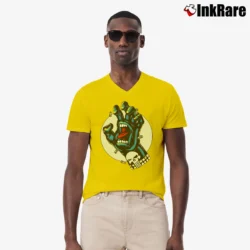 Men’s Santa Cruz Punisher Marvel Skateboard Graphic V-Neck Tee in yellow | Sharp, Breathable, Everyday Staple