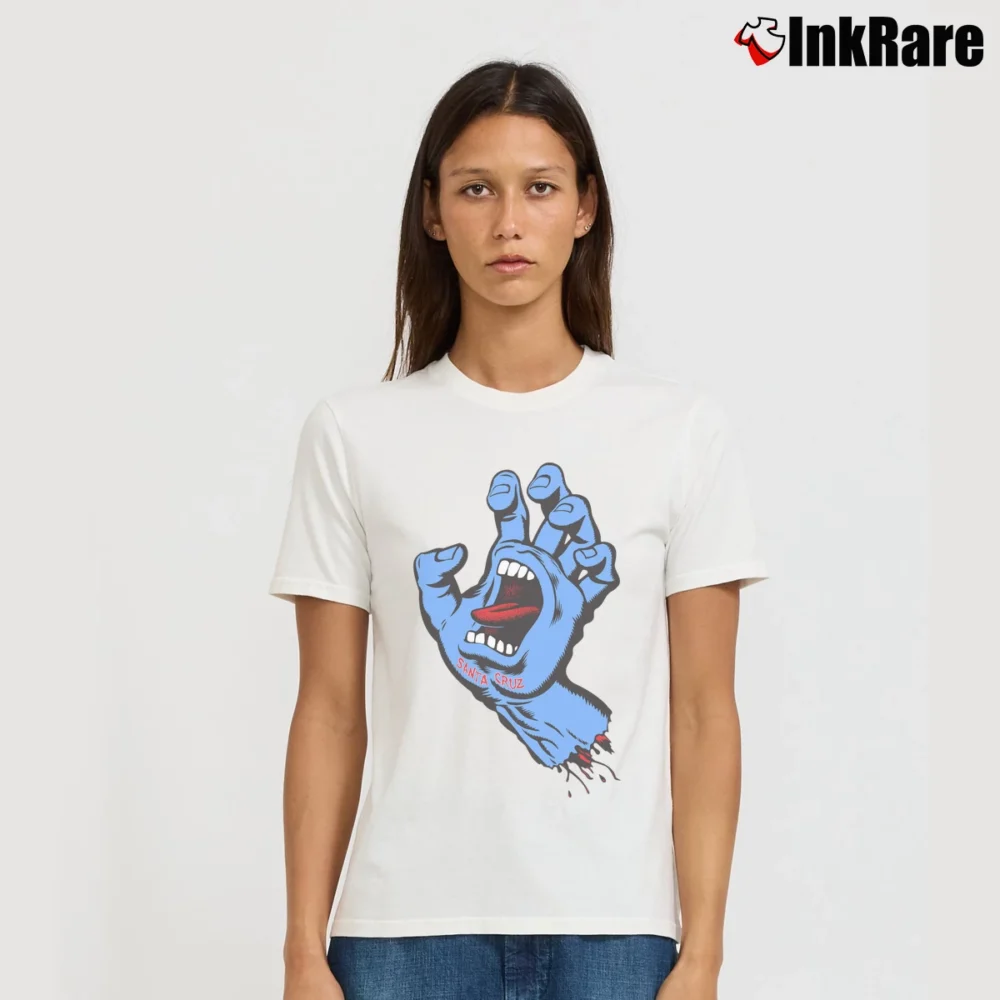 Women’s Santa Cruz Screaming Hand Signature T-Shirt in white | Soft, Flattering Fit
